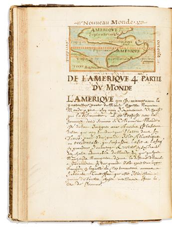 (MANUSCRIPT -- SCIENCES AND GEOGRAPHY.) [Traite et Abrece de la Geographie et des Sciences Physques et Naturelles].